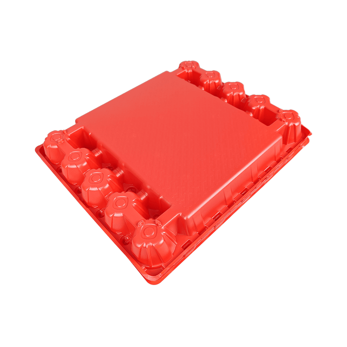 大尺寸可堆叠的哑光红PET 30鸡蛋盒，用于冰箱 