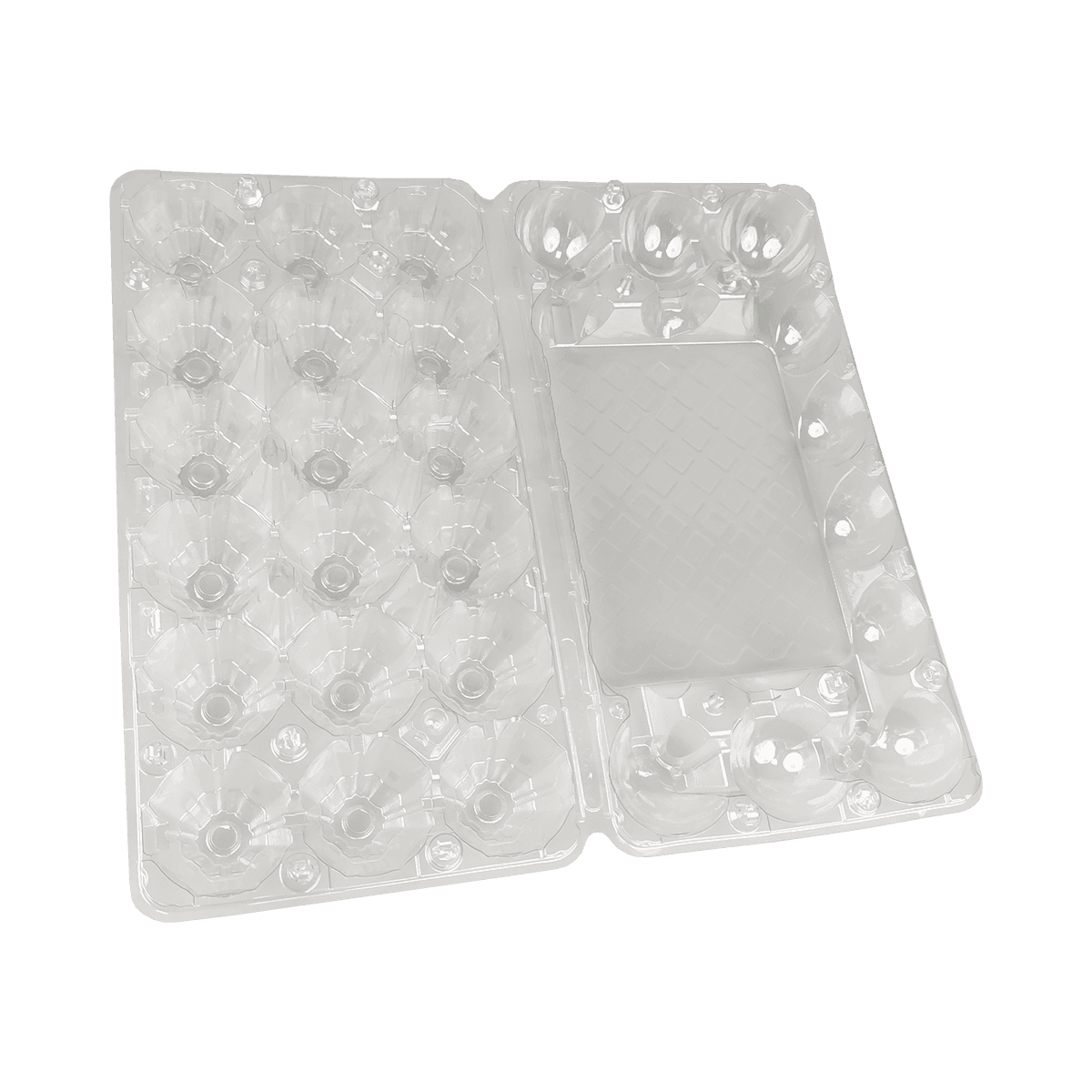 适用于家用冰箱储存的一次性可堆叠透明18个鸡蛋纸箱